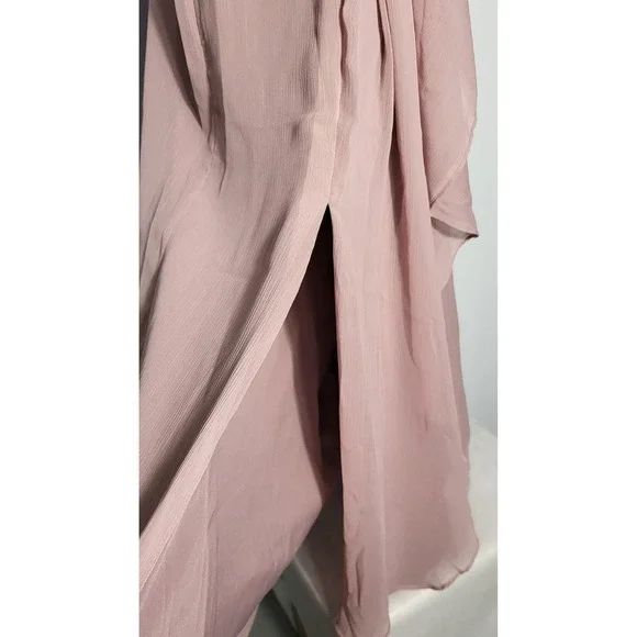 David's Bridal One Shoulder Chiffon Formal Dress with Cascading detail Size 2 - Picture 6 of 12